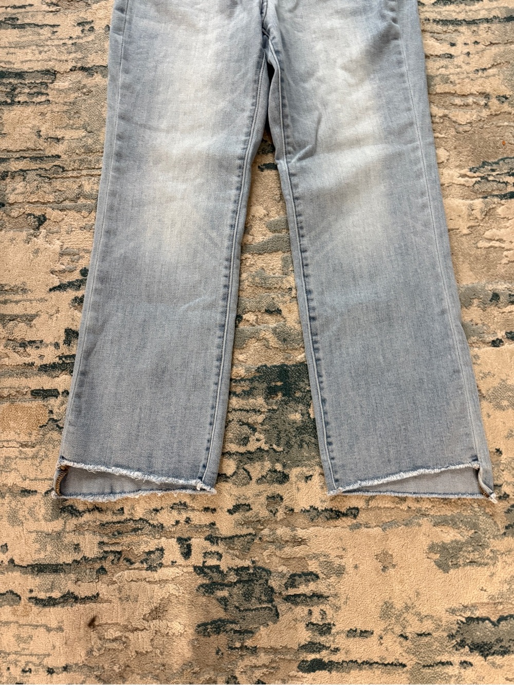 Pinkblush Light Wash Straight-Leg Maternity Jeans with Navy Panel - Picture 2 of 7